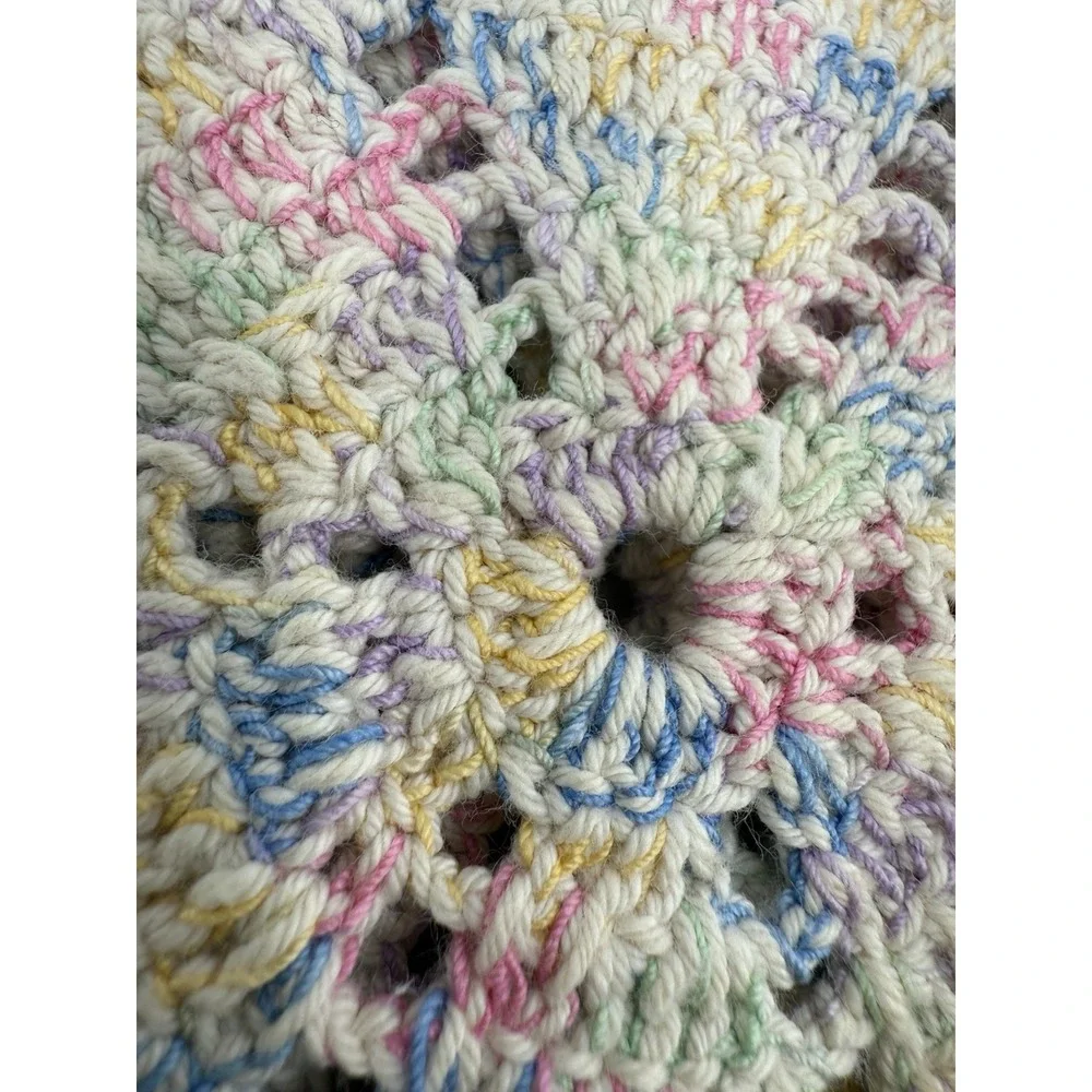 Vintage Crochet Doily Set of‎ 4 Pastel Pinwheel Lace 10